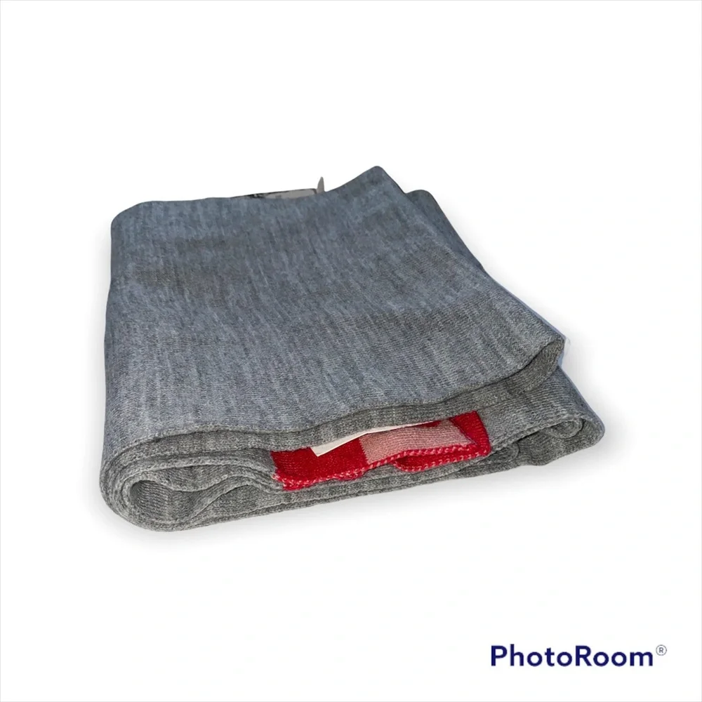 Juicy Couture Gray & Red Logo Scarf